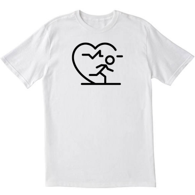Runner Heart Beat White Tshirt