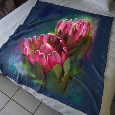 Photo of Print with Passion Protea Blues Fleece Blanket