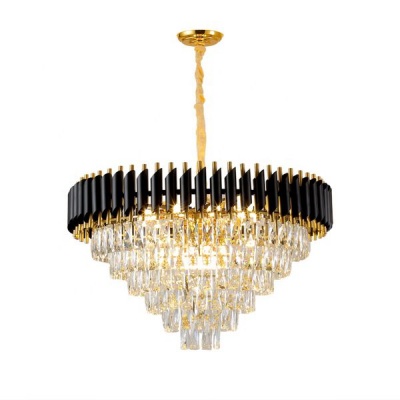 Nordic Modern Light Luxury Crystal Chandelier Black Gold 750mm