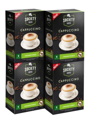 Photo of Society Cappuccino Unsweetened 8's Pack of 4