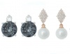Civetta Spark Harper & Mimi Studs with Swarovski-Silver night Rose Photo