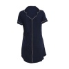 Hannah GraceNavy Short Sleeve Button-Down Sleepshirt - Navy Photo