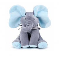 Jack Brown Music Singing Elephant Plush Toy Blue and Grey