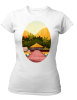 PepperSt Ladies White T-Shirt - Hotel Illustration Photo