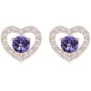 Stella Luna Sweet Heart earring - Swarovski Tanzanite Crystal Rosegold Photo