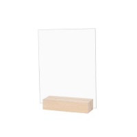 A6 Acrylic Blank Rectangular Blank Sign With Wooden Stand