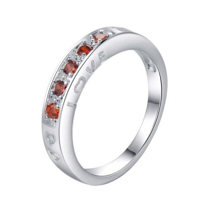 Photo of Silver Designer Ruby Red 4 stone Ring