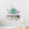 AOOYOU Blooming Cactus Art Sticker for Wall Decoration Photo
