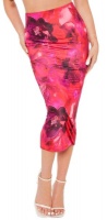 I Saw it First Ladies Pink Floral Printed Slinky Maxi Skirt Co Ord