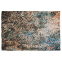 Cape Art Chenille Modern Coral And Blue Rough Texture Rectangular Rug