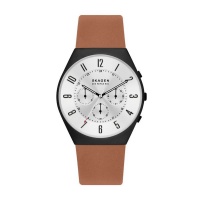 Skagen Grenen Chrono Mens Brown Leather Watch SKW6823