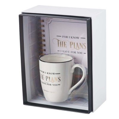 Christian Art Gifts I Know The Plans Gift Set Journal And Mug Boxed Set