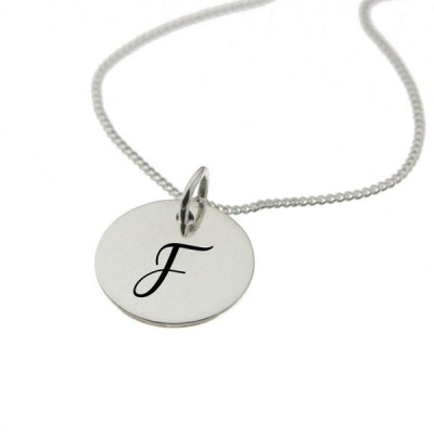 Photo of Alphabet by Swish Silver "Engraved Initial - F on 15mm sterling silver disc"