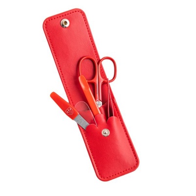Photo of Kellermann 3 Swords Manicure Set Faux Leather Red 56779 MC Red 4 Piece