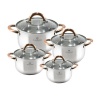Blaumann 8 Piece Stainless Steel Cookware Set with Glass Lids - Gourmet Line Photo