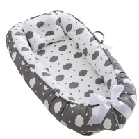 Baby Co Sleeping Baby Bassinet for Bed Newborn Lounger Grey Cloud