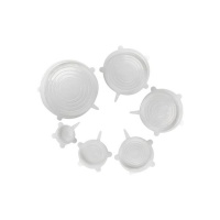6 Piece of Silicone Transparent Food Container Covers IB 113