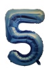 Foil Balloon Number 5 - Blue- 106 cm Photo