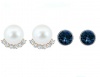 Civetta Spark Mary Stud -pearl with Swarovski Montana Crystal Rosegold Photo