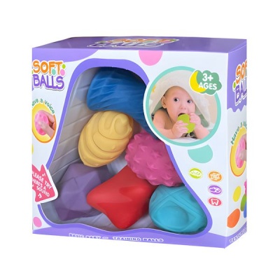 6 piece Textured Tactile Sensory Ball Set baby toy grab ball