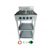 Digimark Freestanding 4 Burner Gas Stove with Shelves and Fittings