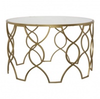 Gold Glass Round Coffee Table