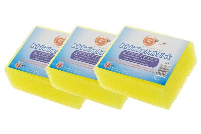 Photo of Exfoliating Bath Block Yellow - 3 Piece