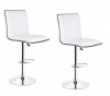 Bar / kitchen Counter Stools with Chrome Base - Set of 2 – White Colour Photo