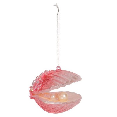 Photo of AK Glass Pink Pearl Shell Christmas Decoration