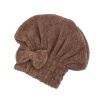 Hair Wrap Bowknot Turban Towels Cap - Brown Photo