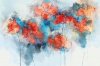 Composite Framed Canvas Watercolor Florals Photo