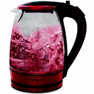 Photo of Mellerware Kettle 360 Degree Cordless Glass Red 1.8L 2200W