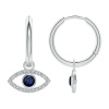 Stella Luna Evil Eye Hoop Earring -Swarovski Montana Crystal Rosegold Photo