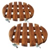 HEARTDECO Wooden Plant Caddy Trolley Roller 2 Pieces Set Photo