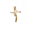 9k Yellow Gold Designer Cross with Trilogy Diamante Photo
