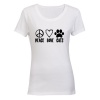 Peace. Love. Cats - Ladies - T-Shirt Photo