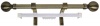 Matoc 25mm Curtain Pole & Single Rail Ball - Antique Brass Photo