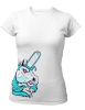 PepperSt Ladies White T-Shirt - Chainsaw Unicorn Photo