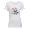 Be Happy Raccoon - Ladies - T-Shirt Photo