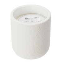 Oud Wood Scented Candle In Textured Ceramic Pot 9 x 5cm