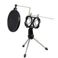 Foldable Desktop Microphone Stand with Pop Filter