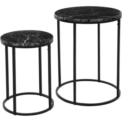 Trends Metal Side Table with Black MDF Top 2 Piece