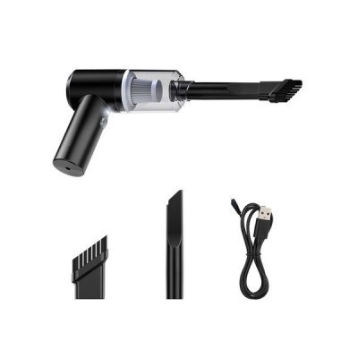 Handheld Rechargeable Cordless LED Mini Car Vacuum Cleaner Black