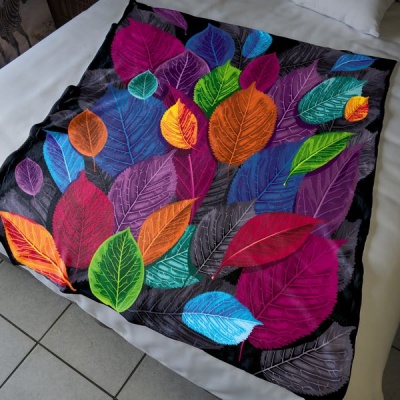 Photo of Print with Passion Colourful Leaves Fleece Lap Blanket
