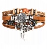SilverCity Leather Vintage Rustic Fish Bone Bead Bracelet - For Men Photo