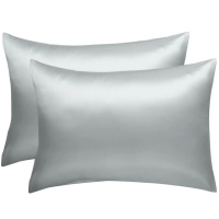Dreamy Nights Satin Pillow Cases Twin Pack Grey