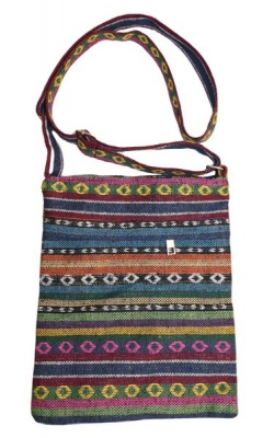 Photo of Funky Bohemian Style Colourful Material Hand Bag. Circle patterns.