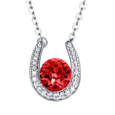 Photo of Stella Luna Horseshoe necklace- Swarovski Ruby crystal