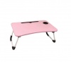 Portable Foldable Laptop Stand Desk for Bed & Sofa - Pink Photo