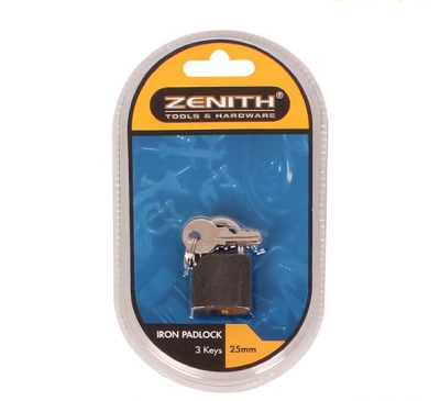 Photo of Padlock Zenith Iron 25mm Carded - 5 Pack